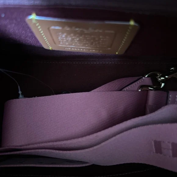 NEW! Coach Rowan Satchel Bag In Signature Canvas With Stripe - Picture 6 of 6